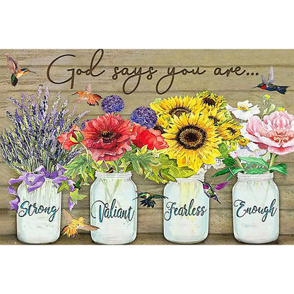 English Sentence - Full Round Drill Diamond Painting 50*40CM