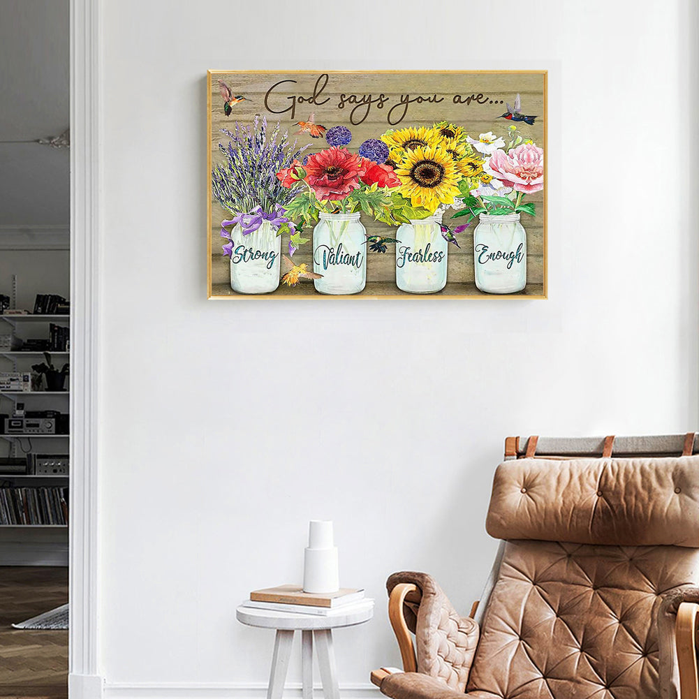 English Sentence - Full Round Drill Diamond Painting 50*40CM