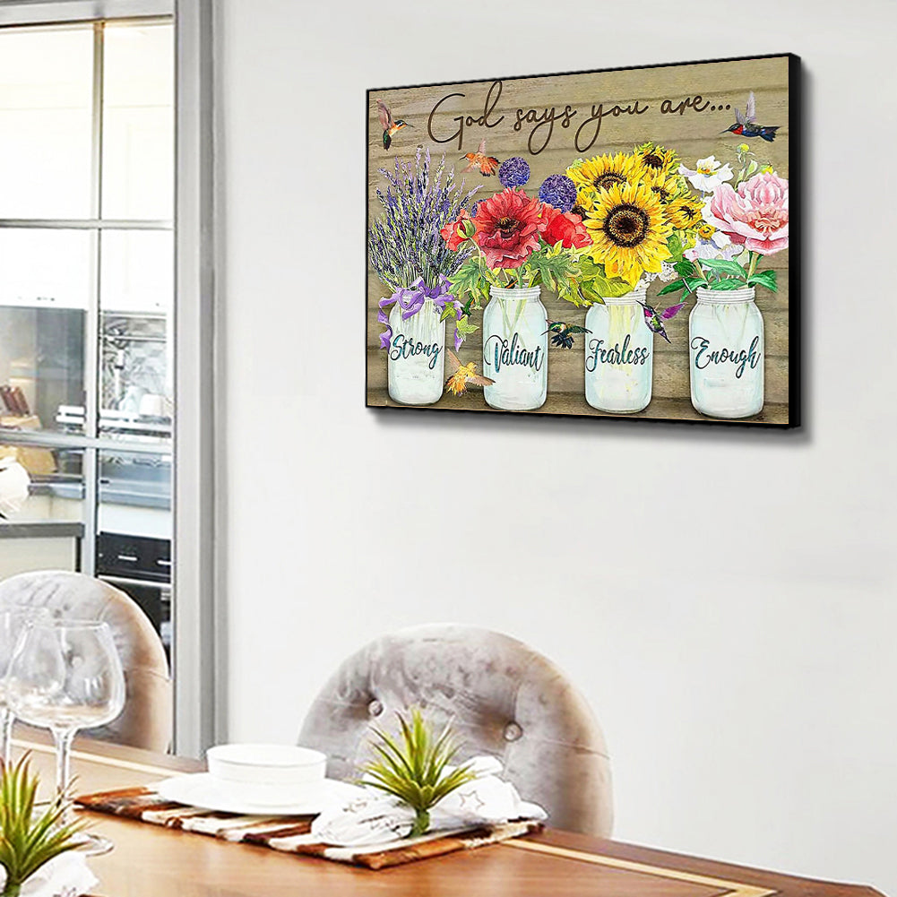 English Sentence - Full Round Drill Diamond Painting 50*40CM