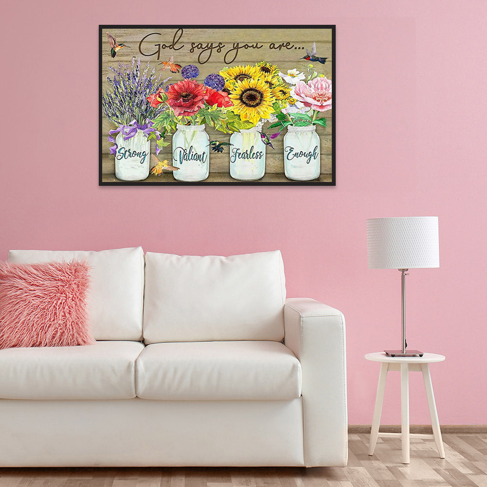 English Sentence - Full Round Drill Diamond Painting 50*40CM