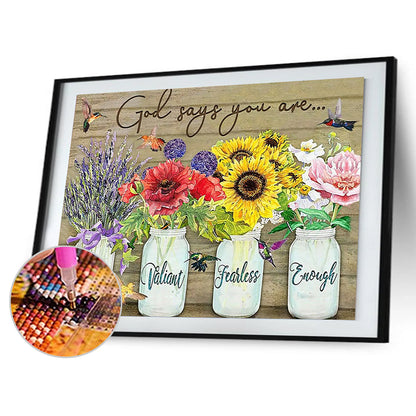 English Sentence - Full Round Drill Diamond Painting 50*40CM