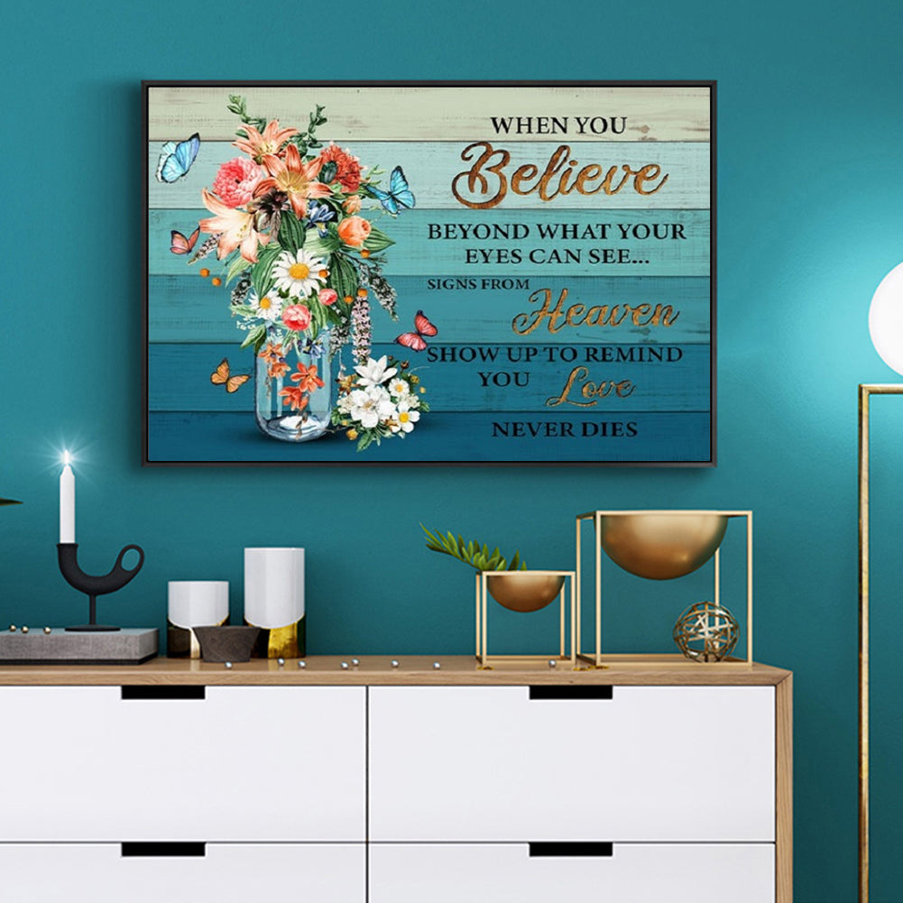 Butterfly Flowers - Full Round Drill Diamond Painting 40*60CM