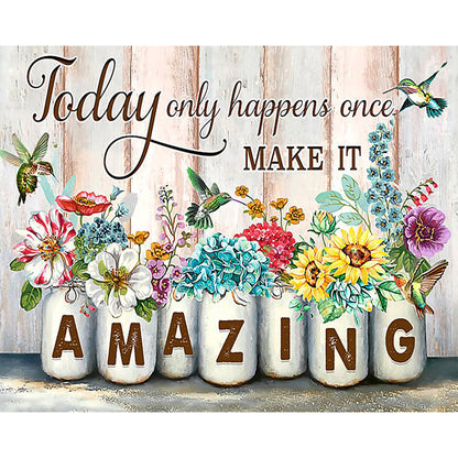 Amazing Sentence - Full Round Drill Diamond Painting 50*40CM