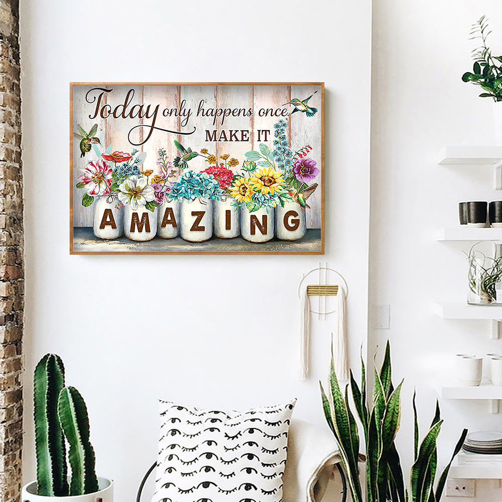 Amazing Sentence - Full Round Drill Diamond Painting 50*40CM