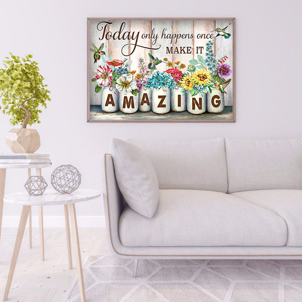 Amazing Sentence - Full Round Drill Diamond Painting 50*40CM