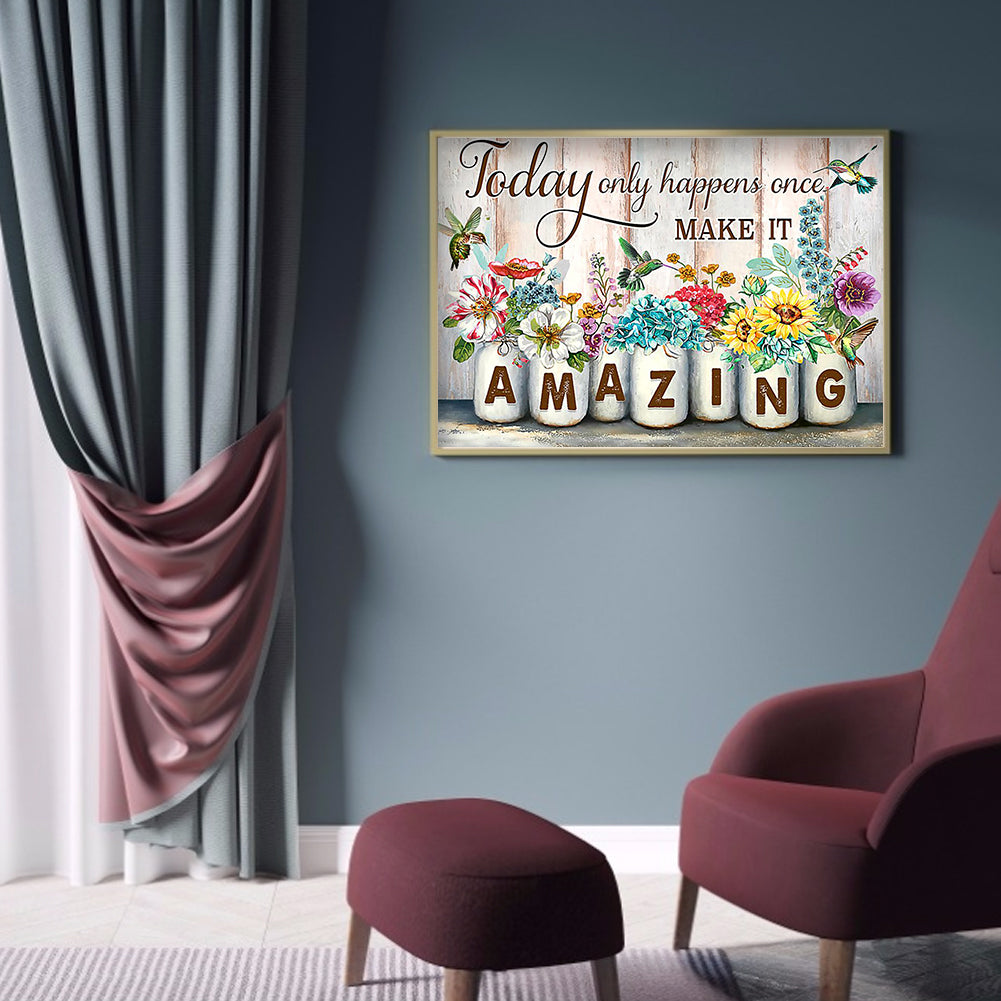 Amazing Sentence - Full Round Drill Diamond Painting 50*40CM