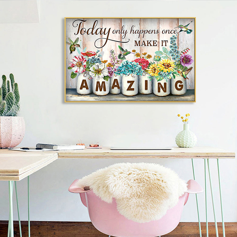 Amazing Sentence - Full Round Drill Diamond Painting 50*40CM