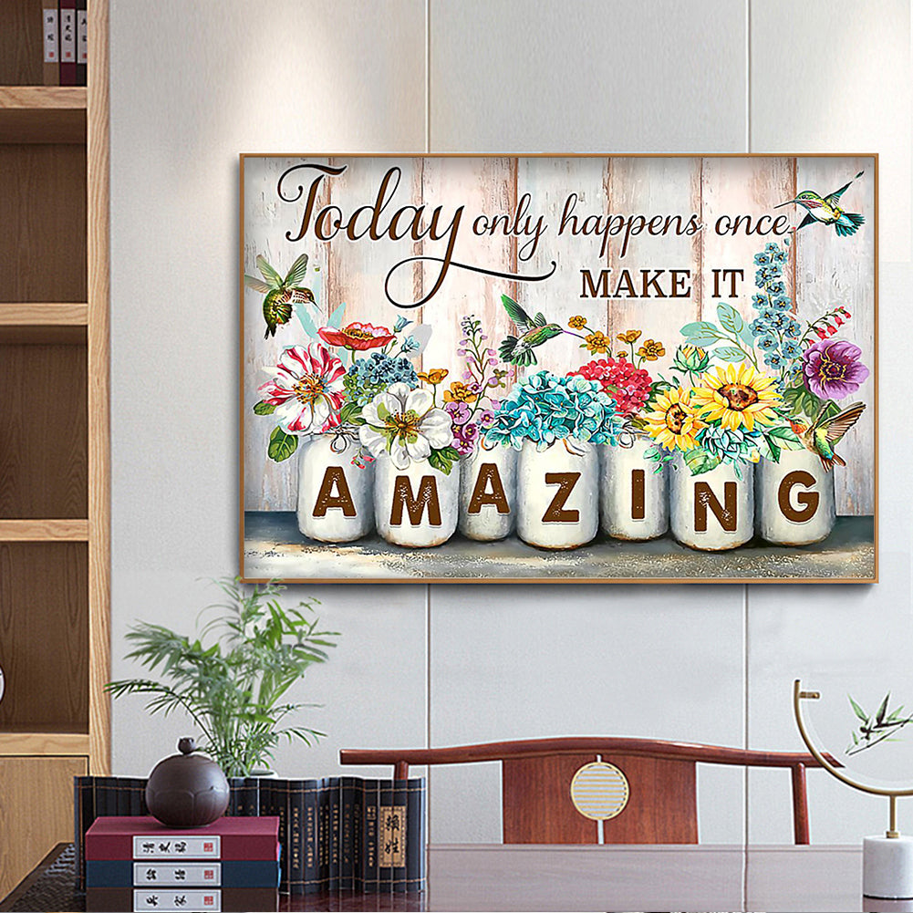 Amazing Sentence - Full Round Drill Diamond Painting 50*40CM