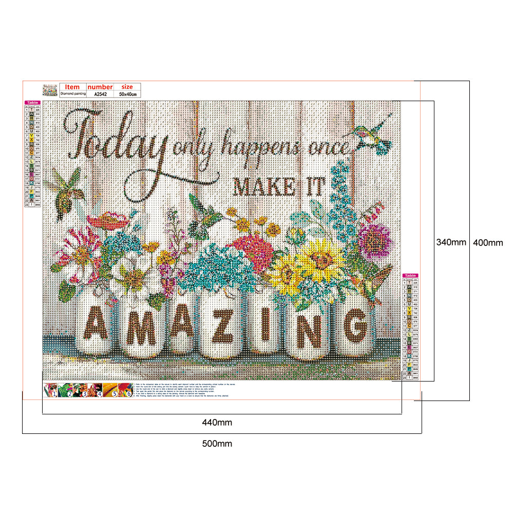 Amazing Sentence - Full Round Drill Diamond Painting 50*40CM