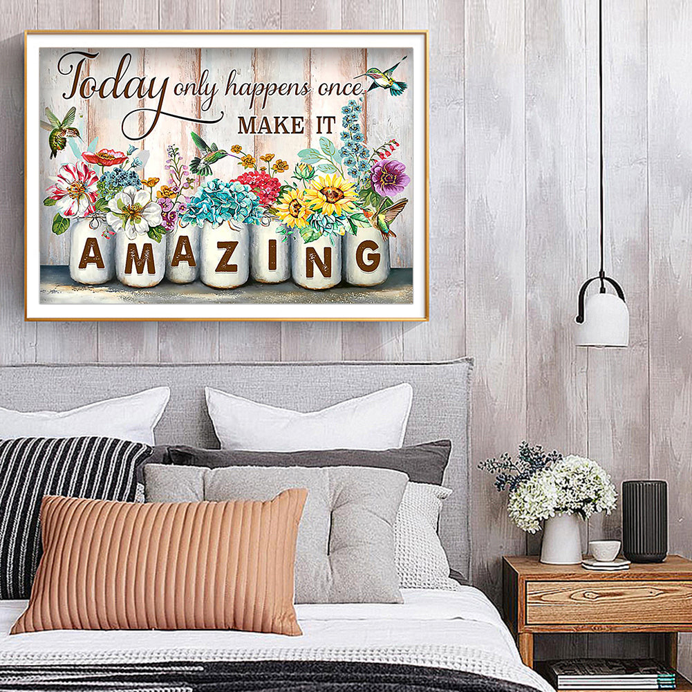 Amazing Sentence - Full Round Drill Diamond Painting 50*40CM