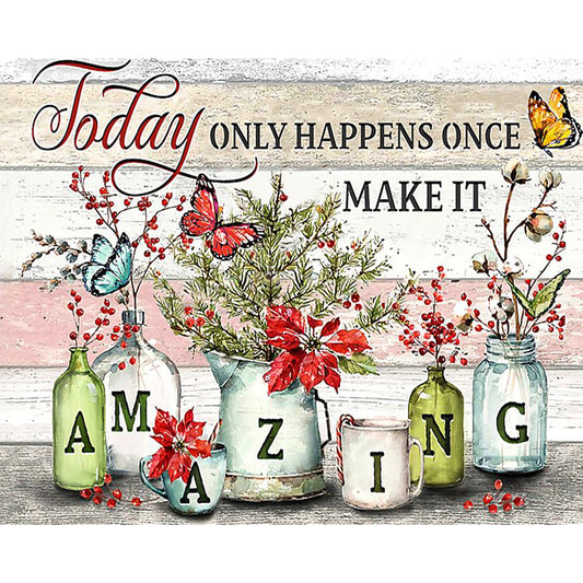 Amazing Sentence - Full Round Drill Diamond Painting 50*40CM