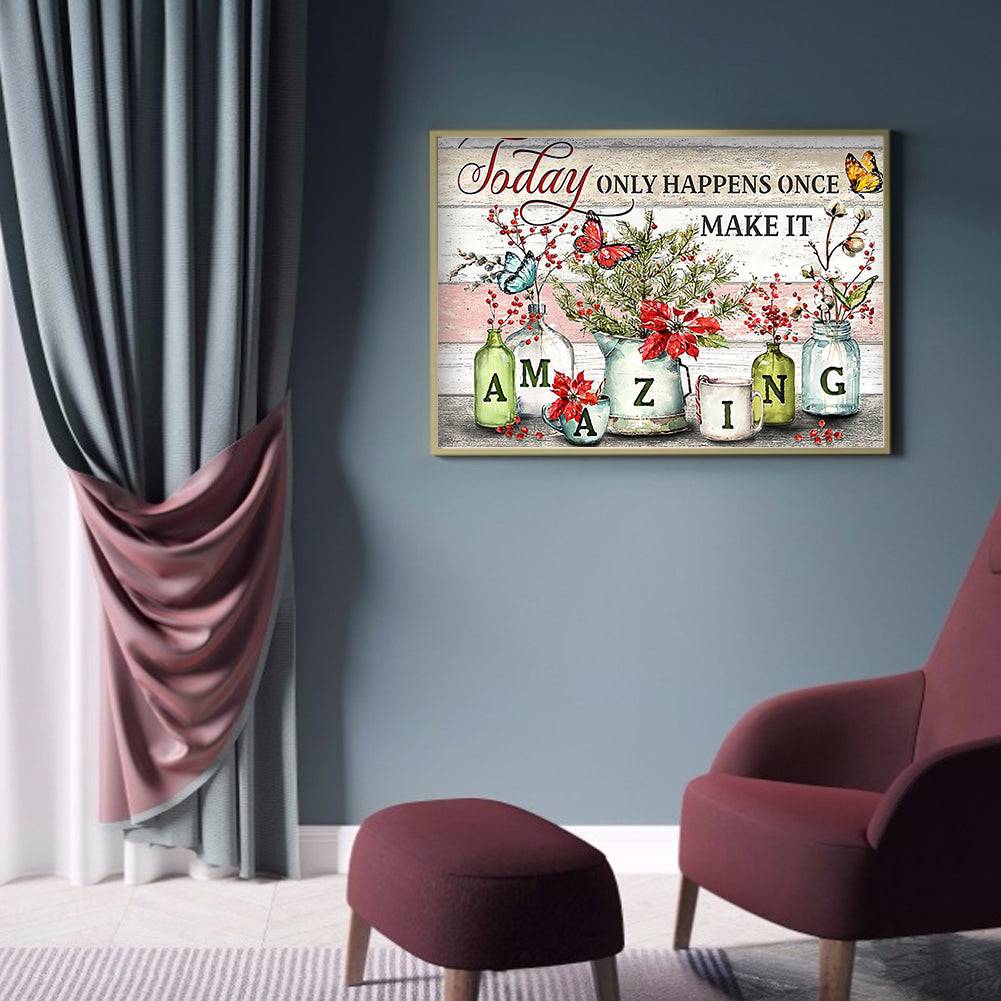 Amazing Sentence - Full Round Drill Diamond Painting 50*40CM