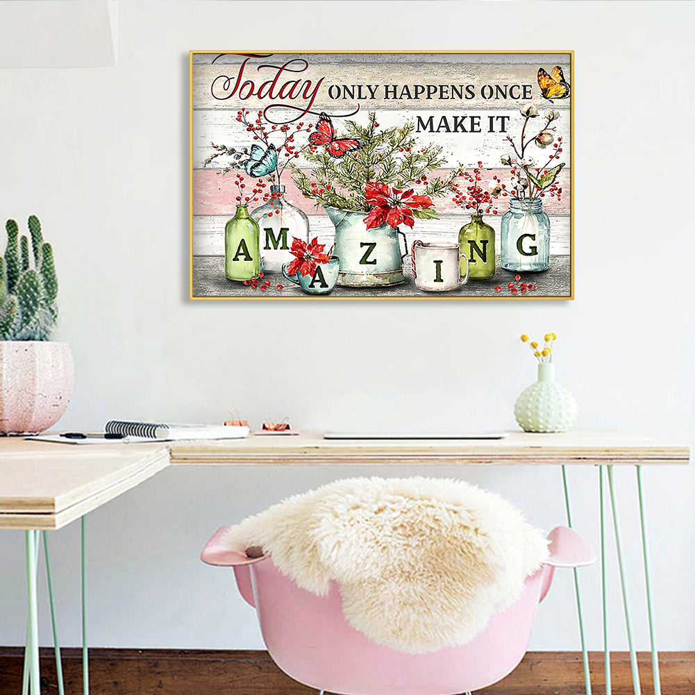 Amazing Sentence - Full Round Drill Diamond Painting 50*40CM