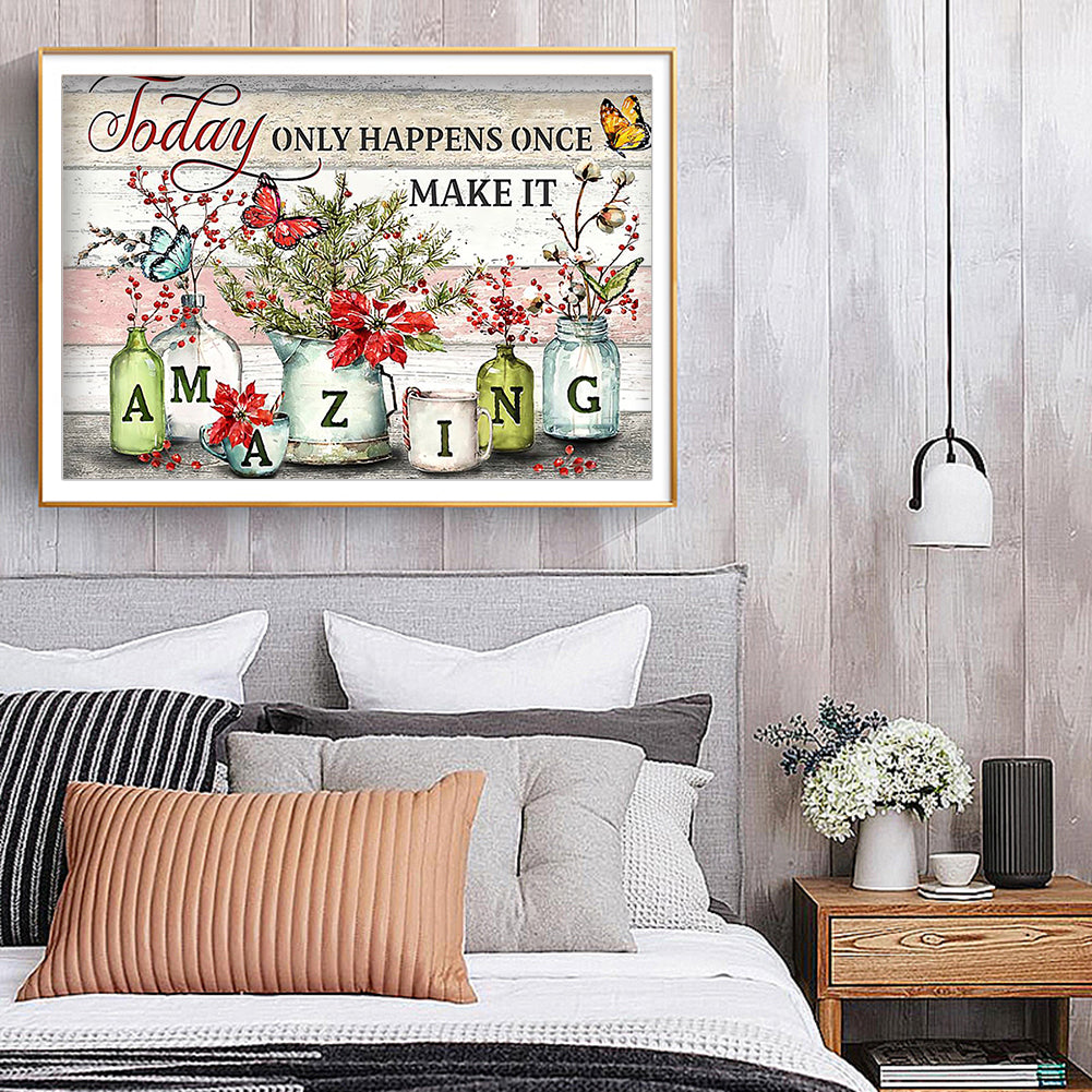 Amazing Sentence - Full Round Drill Diamond Painting 50*40CM