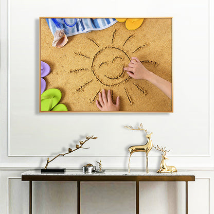 Beach Letter - Full Round Drill Diamond Painting 40*30CM