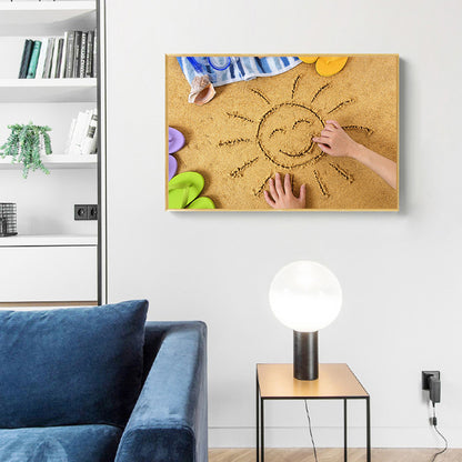 Beach Letter - Full Round Drill Diamond Painting 40*30CM