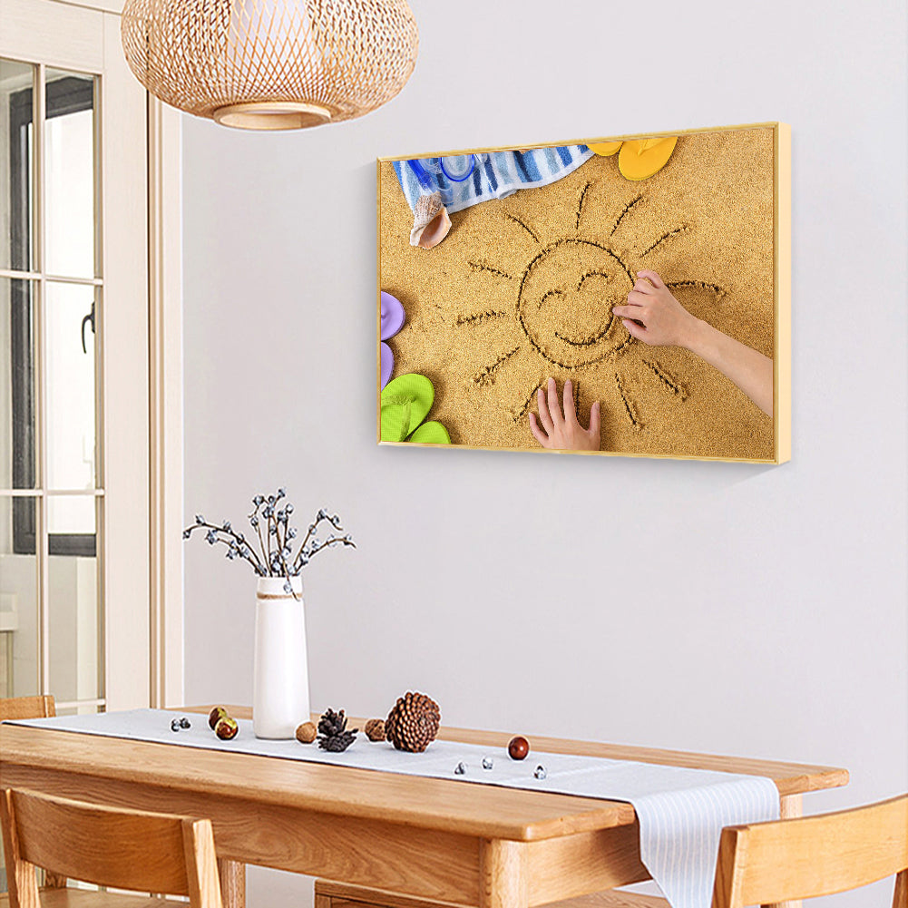 Beach Letter - Full Round Drill Diamond Painting 40*30CM