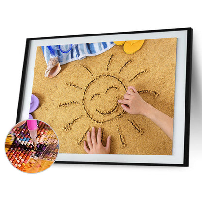 Beach Letter - Full Round Drill Diamond Painting 40*30CM