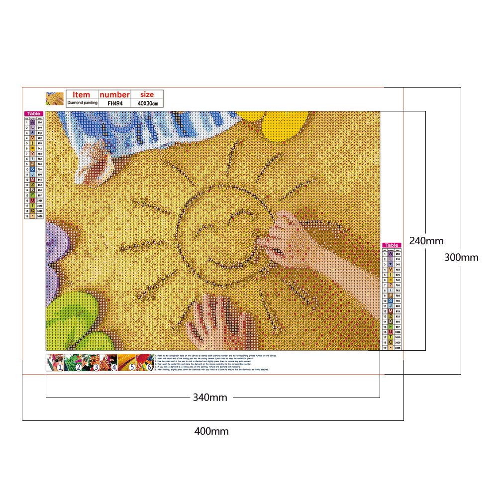 Beach Letter - Full Round Drill Diamond Painting 40*30CM