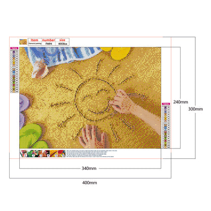 Beach Letter - Full Round Drill Diamond Painting 40*30CM