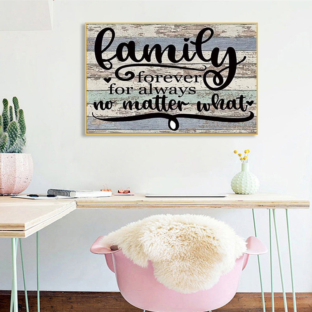 FAMILY Word - Full Round Drill Diamond Painting 40*30CM