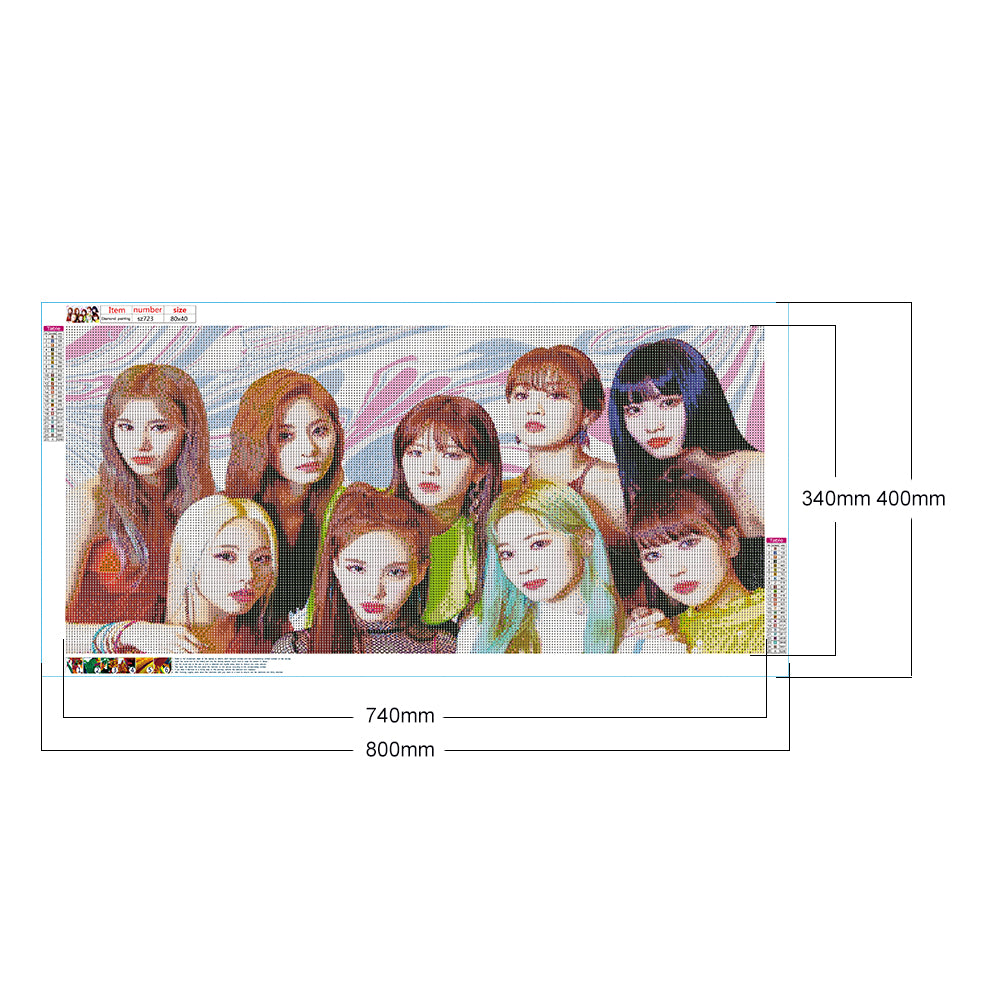 Twice Group - Full Round Drill Diamond Painting 80*40CM