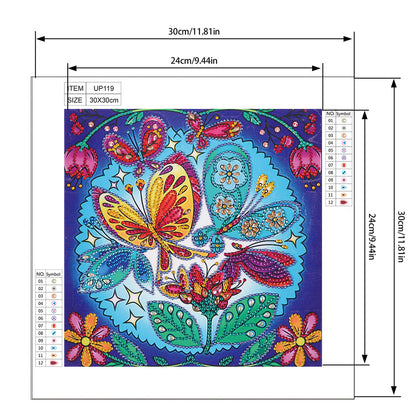 Butterfly - Special Shaped Drill Diamond Painting 30*30CM