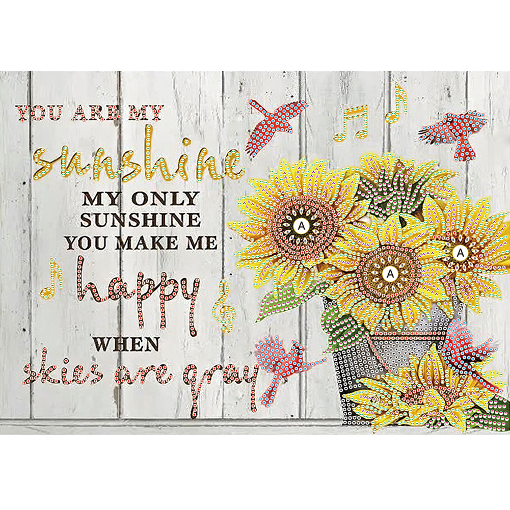 Letter Flower - Special Shaped Drill Diamond Painting 40*30CM