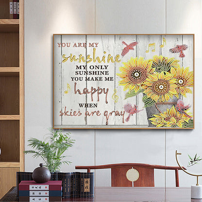 Letter Flower - Special Shaped Drill Diamond Painting 40*30CM