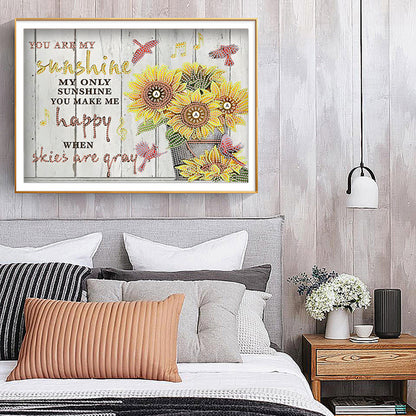 Letter Flower - Special Shaped Drill Diamond Painting 40*30CM