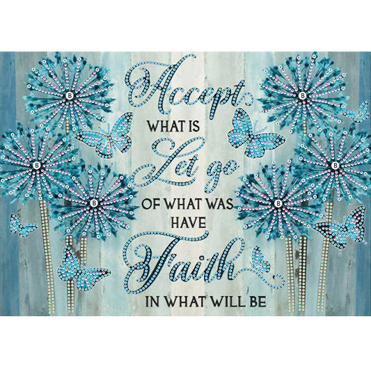 Letter Flower - Special Shaped Drill Diamond Painting 40*30CM