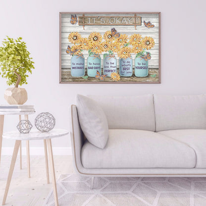 Letter Flower - Special Shaped Drill Diamond Painting 40*30CM