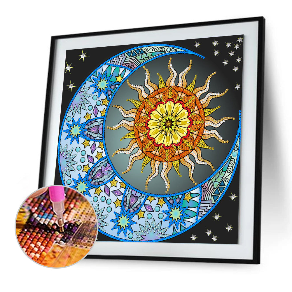 Sun Moon - Special Shaped Drill Diamond Painting 30*30CM