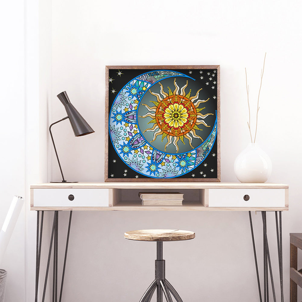Sun Moon - Special Shaped Drill Diamond Painting 30*30CM