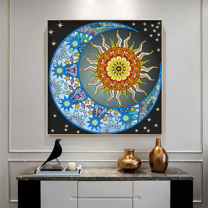 Sun Moon - Special Shaped Drill Diamond Painting 30*30CM