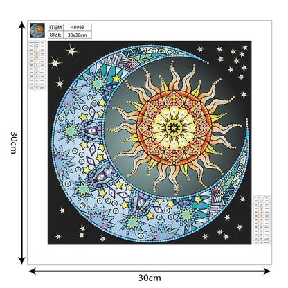 Sun Moon - Special Shaped Drill Diamond Painting 30*30CM