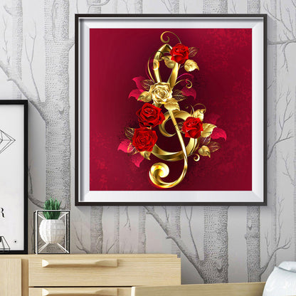 Gold-plated Rose - Full Round Drill Diamond Painting 30*30CM