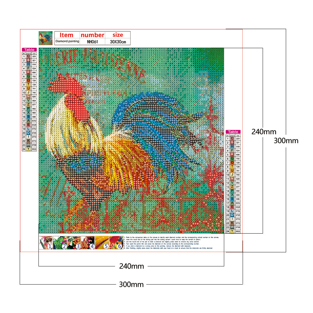 Chickens - Full Round Drill Diamond Painting 30*30CM