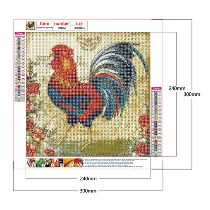 Chickens - Full Round Drill Diamond Painting 30*30CM