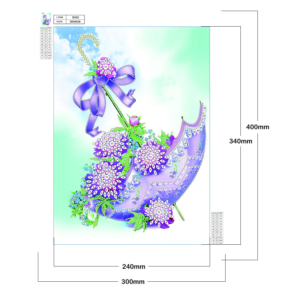 Umbrella - Special Shaped Drill Diamond Painting 30*40CM