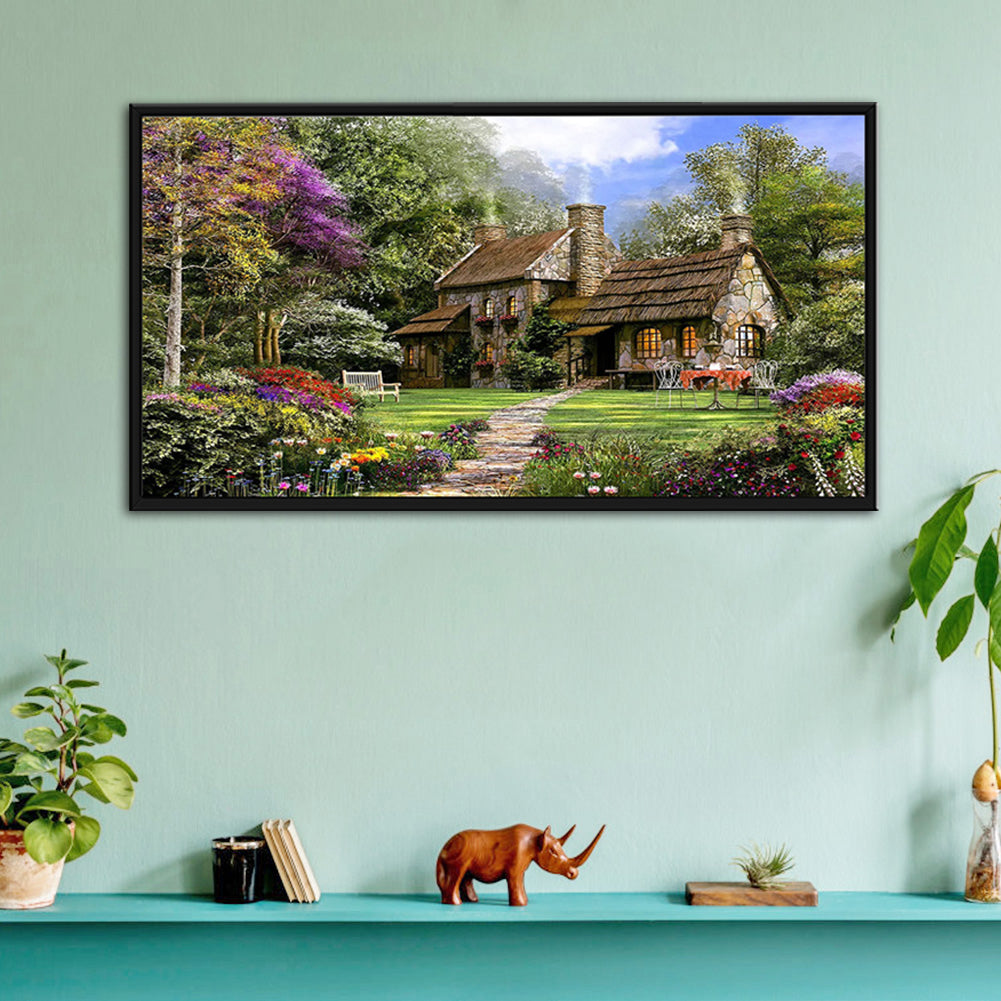 Forest House - Full Round Drill Diamond Painting 85*45CM