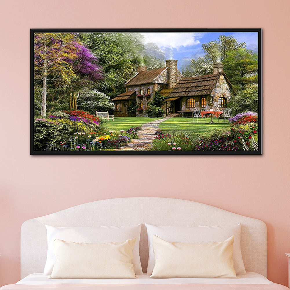 Forest House - Full Round Drill Diamond Painting 85*45CM