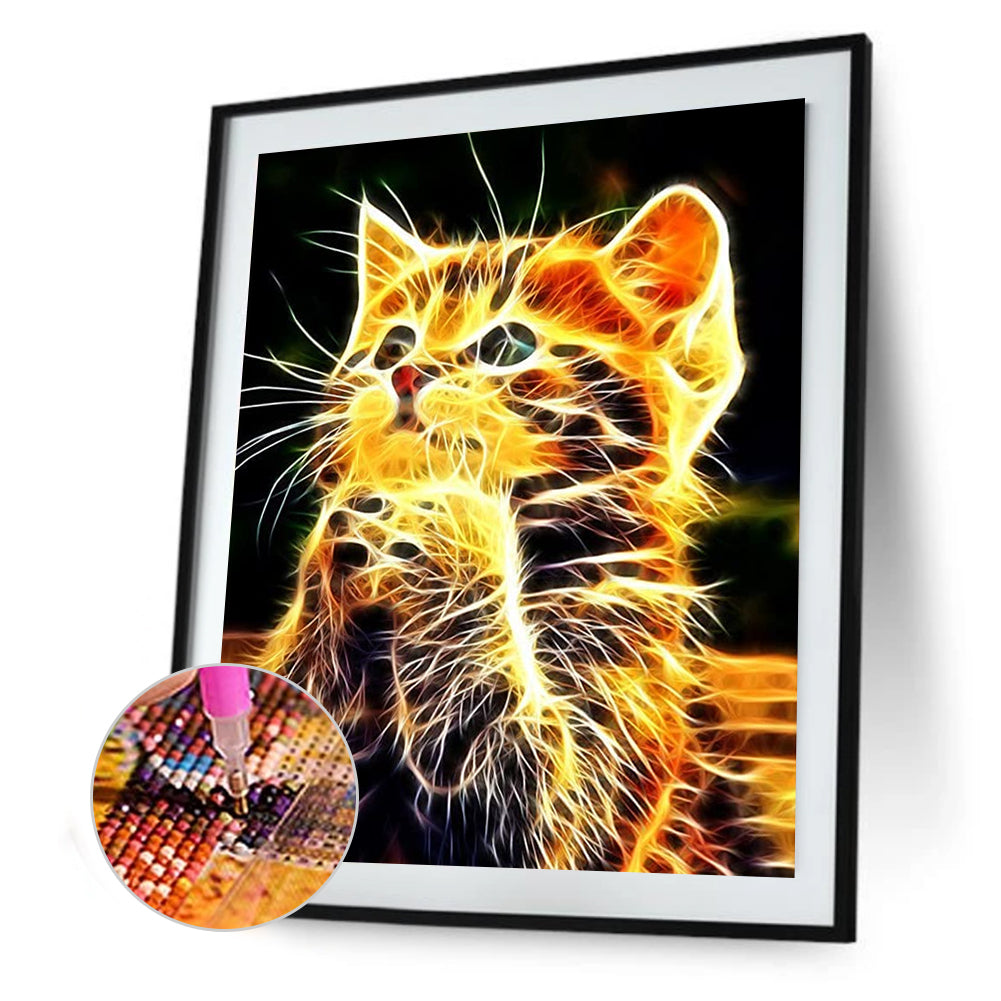 Cat - Full Round Drill Diamond Painting 30*40CM