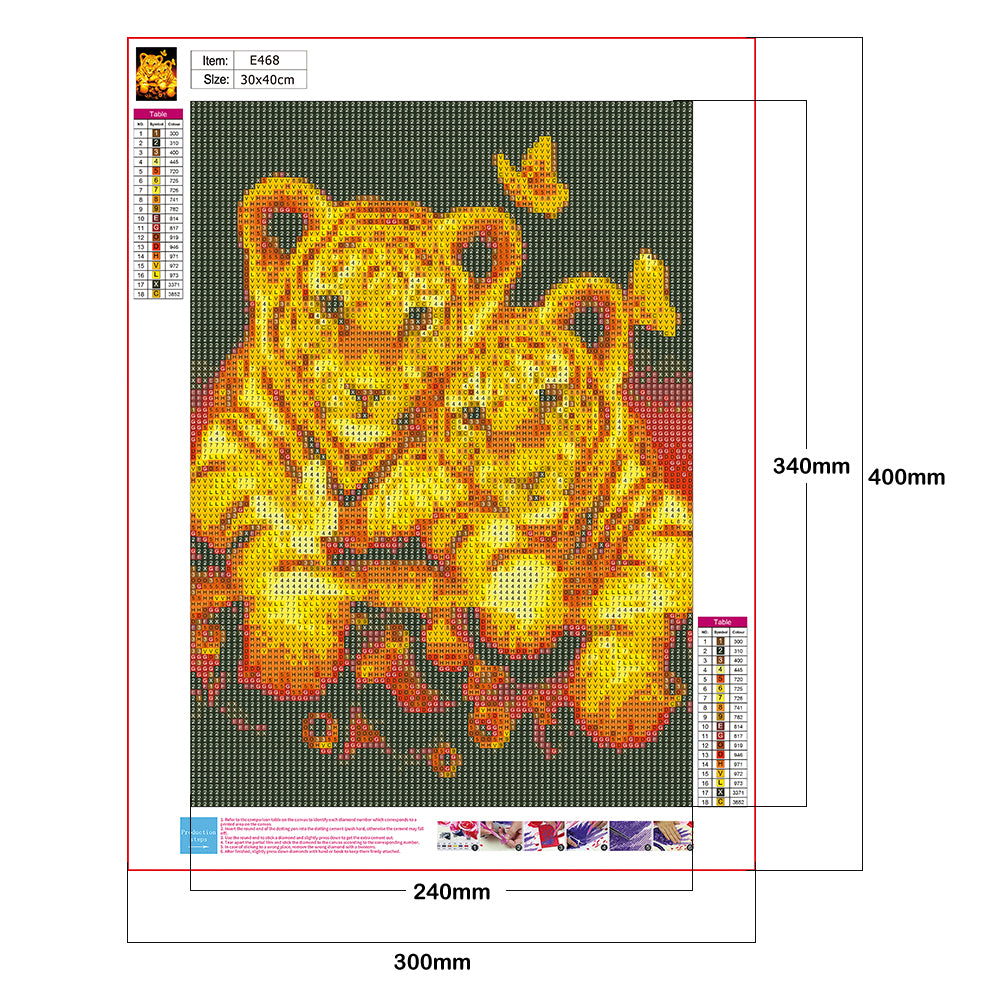 Tiger - Full Round Drill Diamond Painting 30*40CM