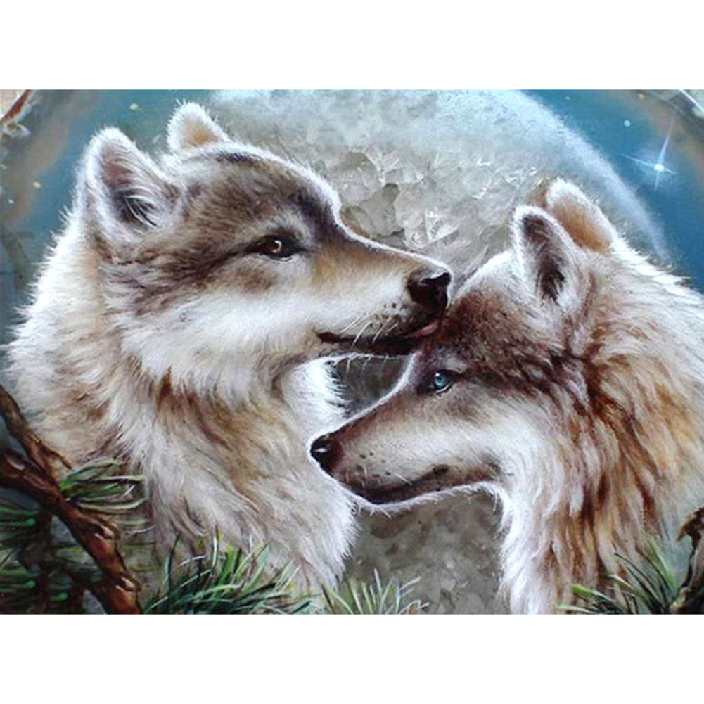 Two Wolf - Full Round Drill Diamond Painting 30*40CM