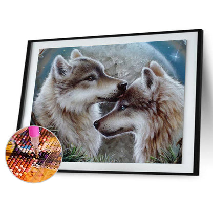 Two Wolf - Full Round Drill Diamond Painting 30*40CM