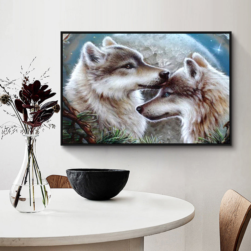 Two Wolf - Full Round Drill Diamond Painting 30*40CM