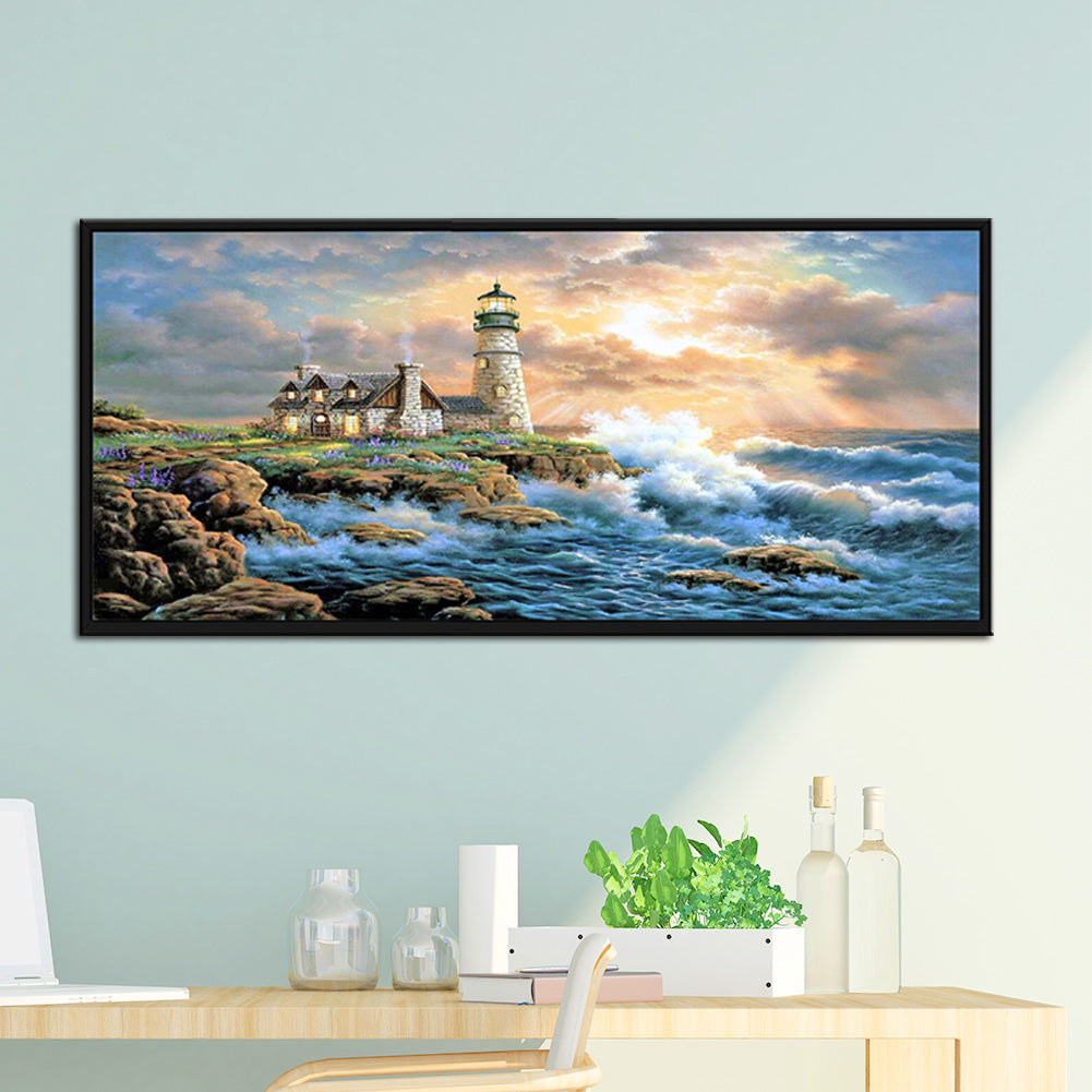 Lighthouse - Full Square Drill Diamond Painting 80*40CM