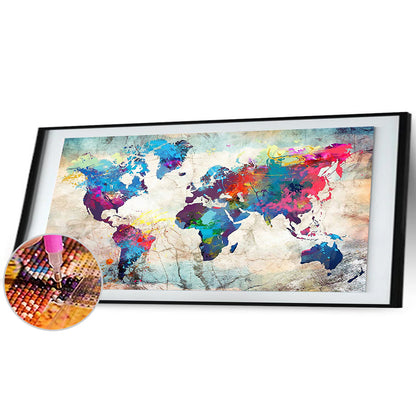 World Map - Full Square Drill Diamond Painting 80*40CM