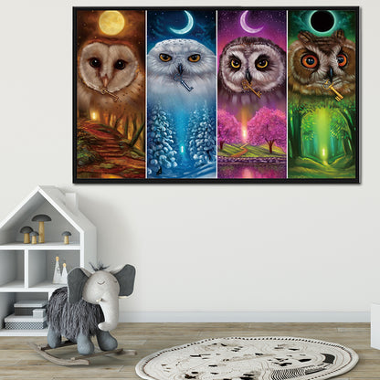 Color Owl - Full Square Drill Diamond Painting 80*45CM